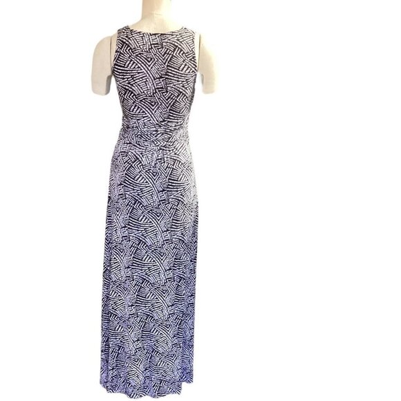 Soma Empire Waist V-Neck Maxi Dress XS Black and White 150C - Picture 4 of 6